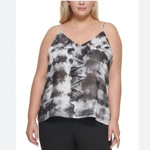 NWOT Calvin Klein Womens Plus Tie Dye Ruffled Cami - Never Worn! Size 3X
